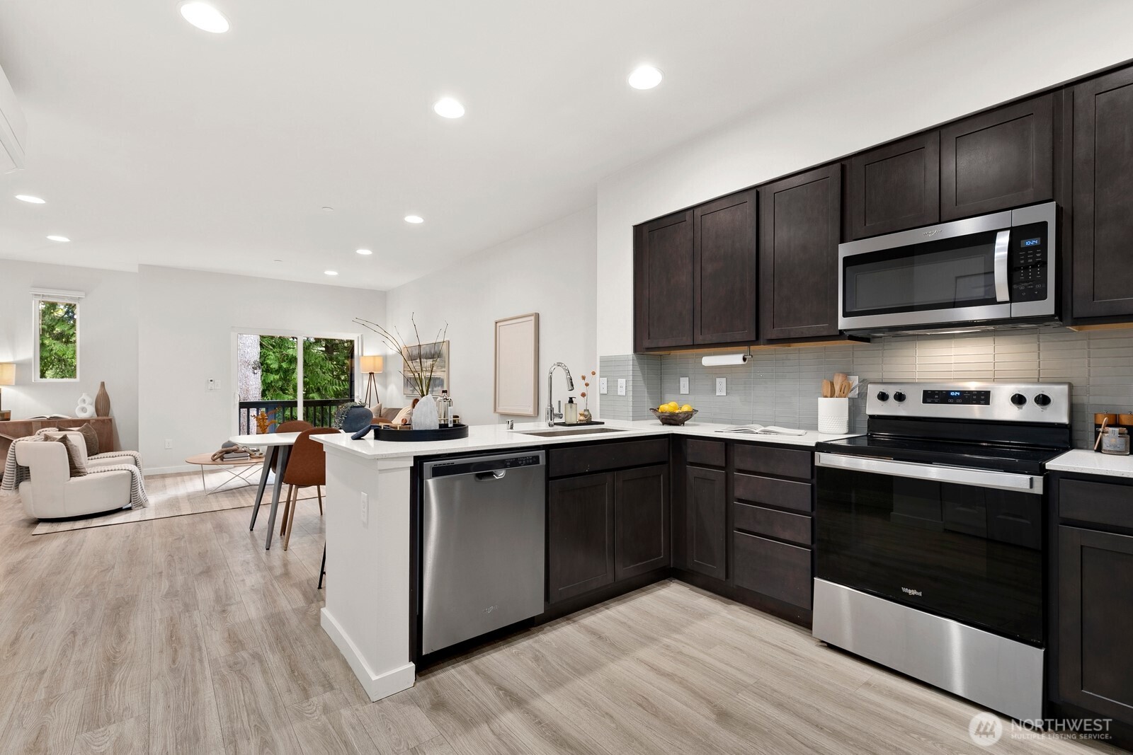 Kitchen opens to main living space, making it easy to stay connected.