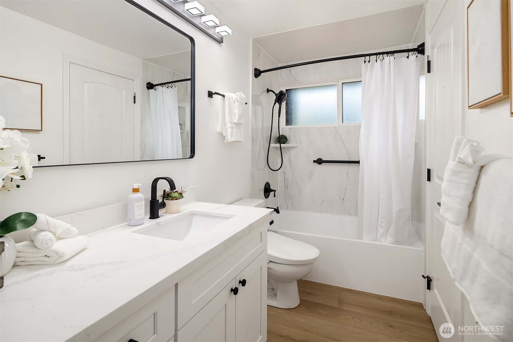 Fully renovated with new bath/shower, vanity, fixtures and bidet toilet