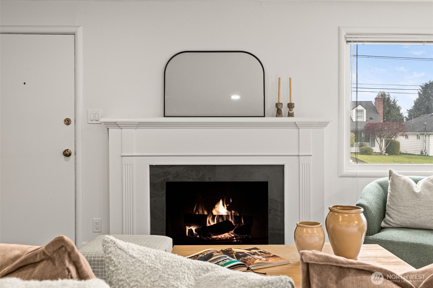 Enjoy coz nights by the wood burning fireplace.