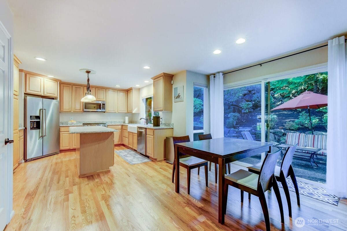 Nice privacy in kitchen and family room area.