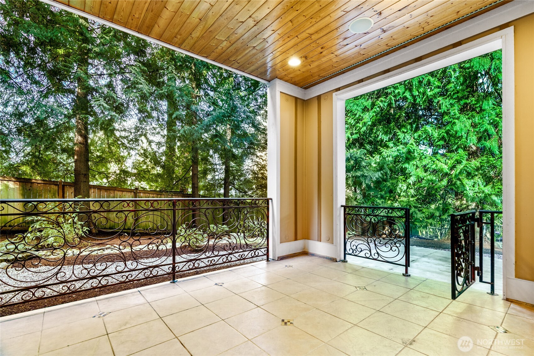 Private balcony on lower floor