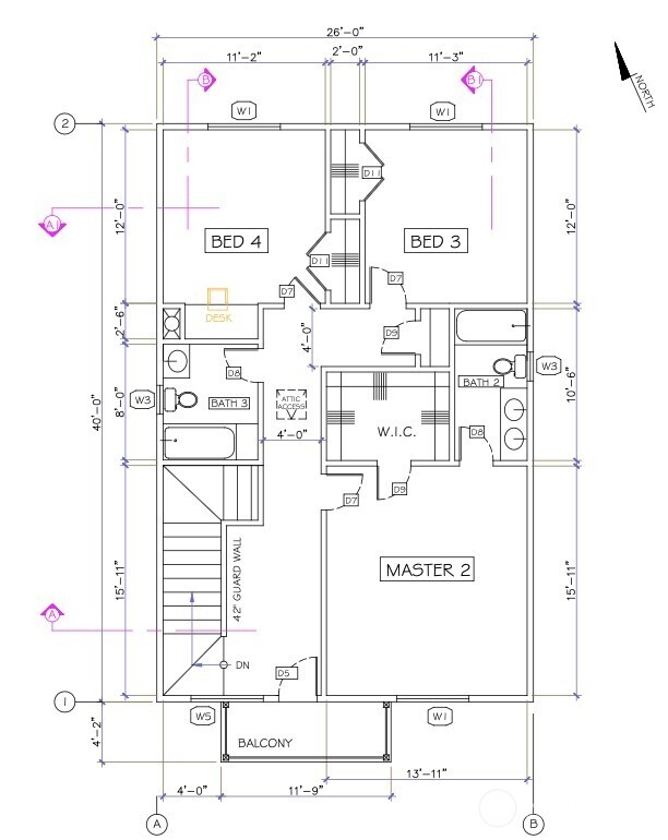 SELLER PREVIOUSLY DREW PLANS FOR A 4000SQFT TRI-LEVEL DUPLEX. THESE ARE JUST FOR REFERENCE TO SHOW WHAT CAN BE BUILT/ADDED TO PROPERTY.