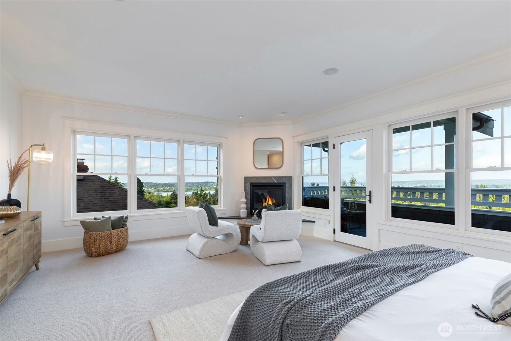 This western facing bedroom overlooks the backyard.