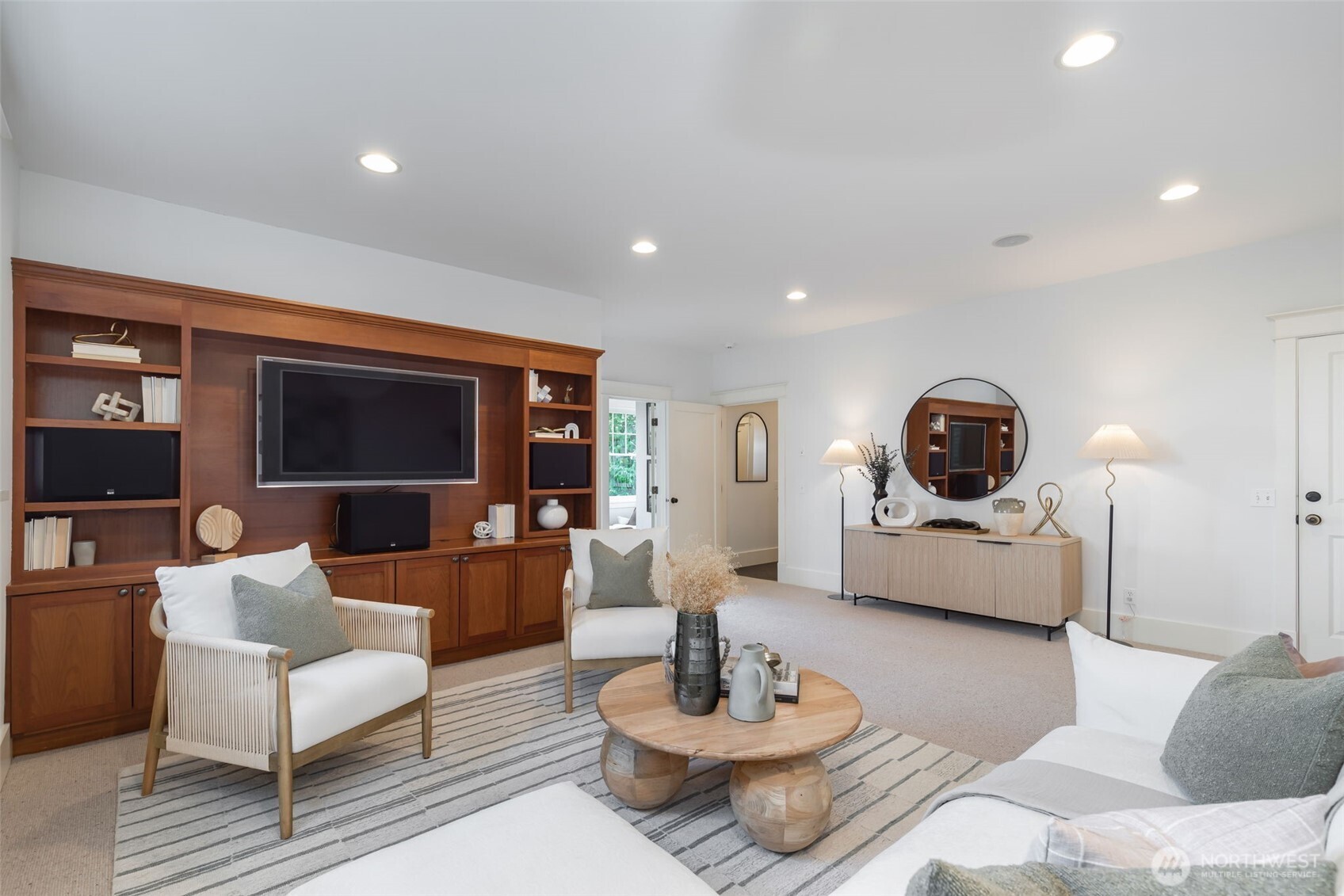 Enter on the first floor from either the garage or front door.