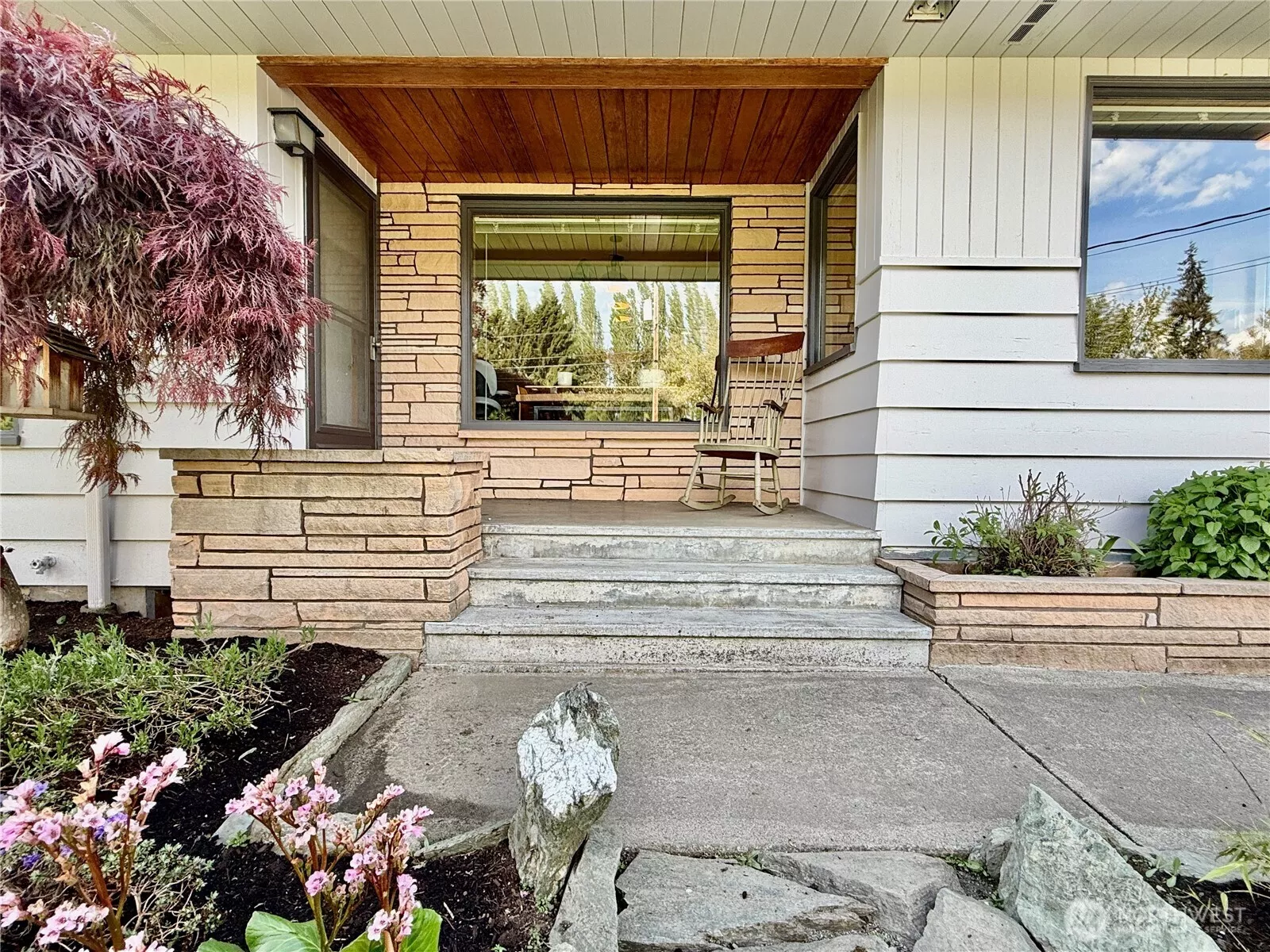 Single level home with charming entry