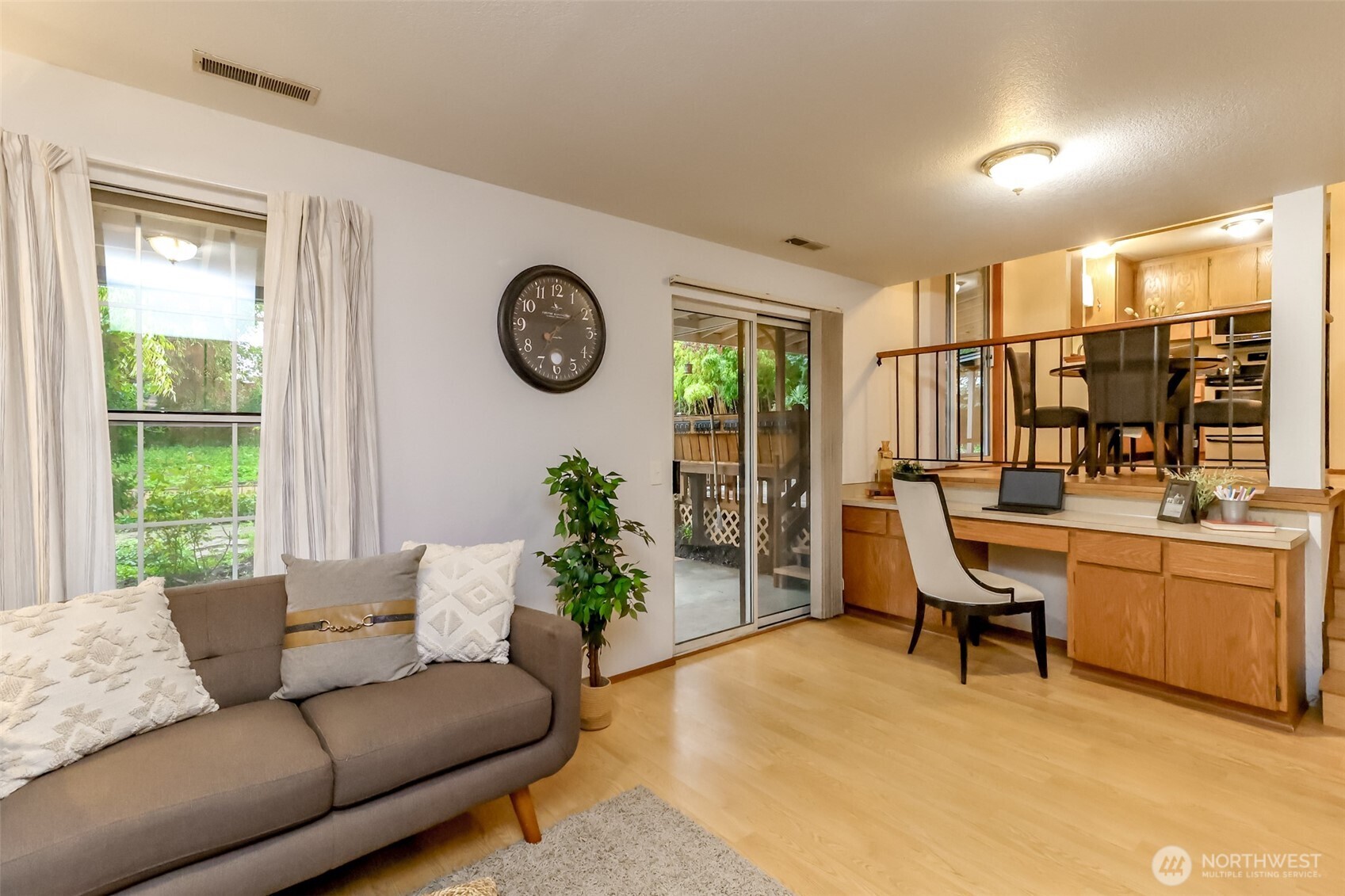 Lower level family room den and office area