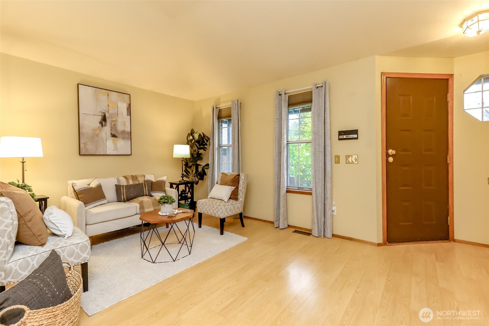 Living room and front door entry