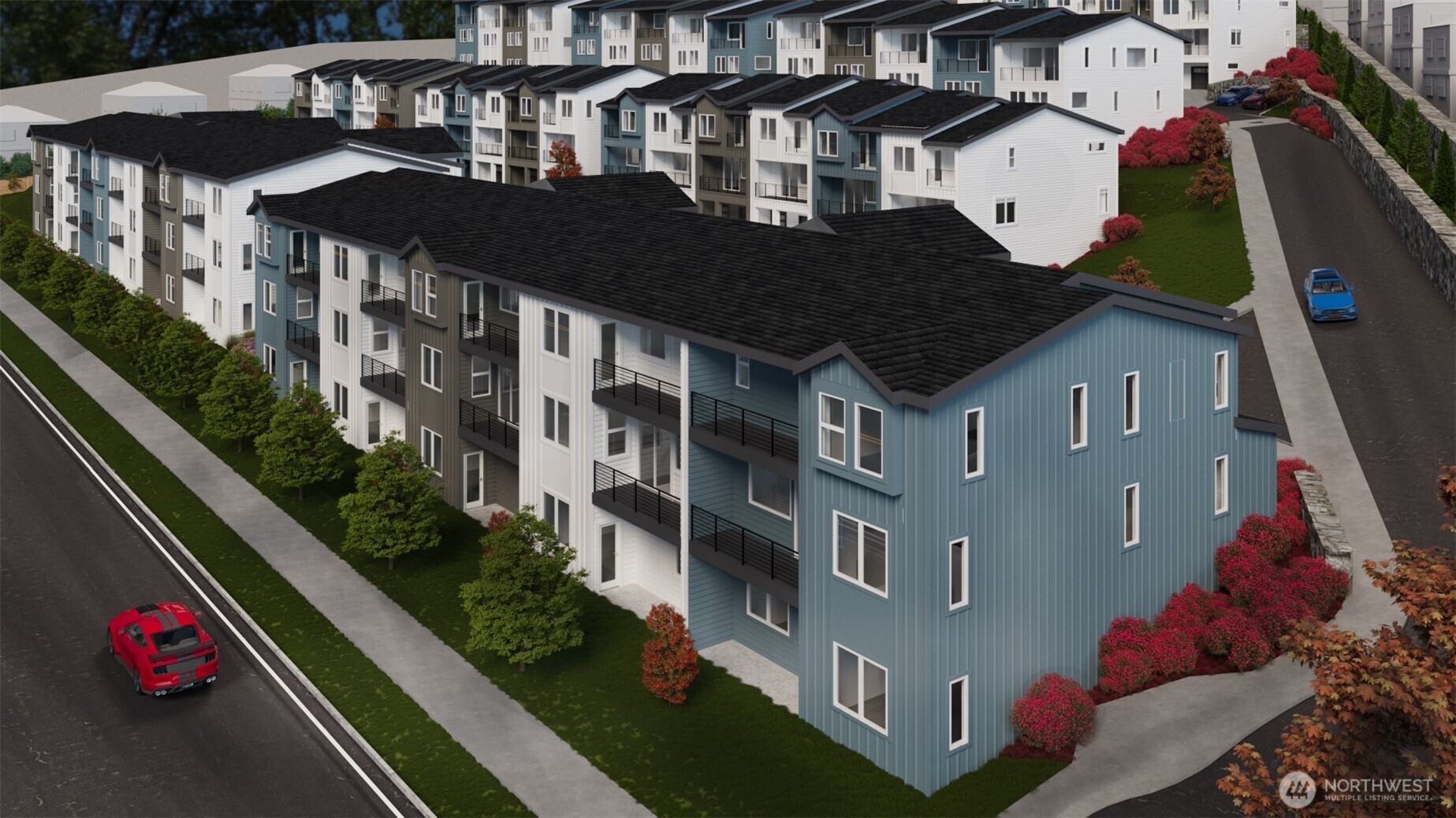 Exterior renderings of Lowell Heights.