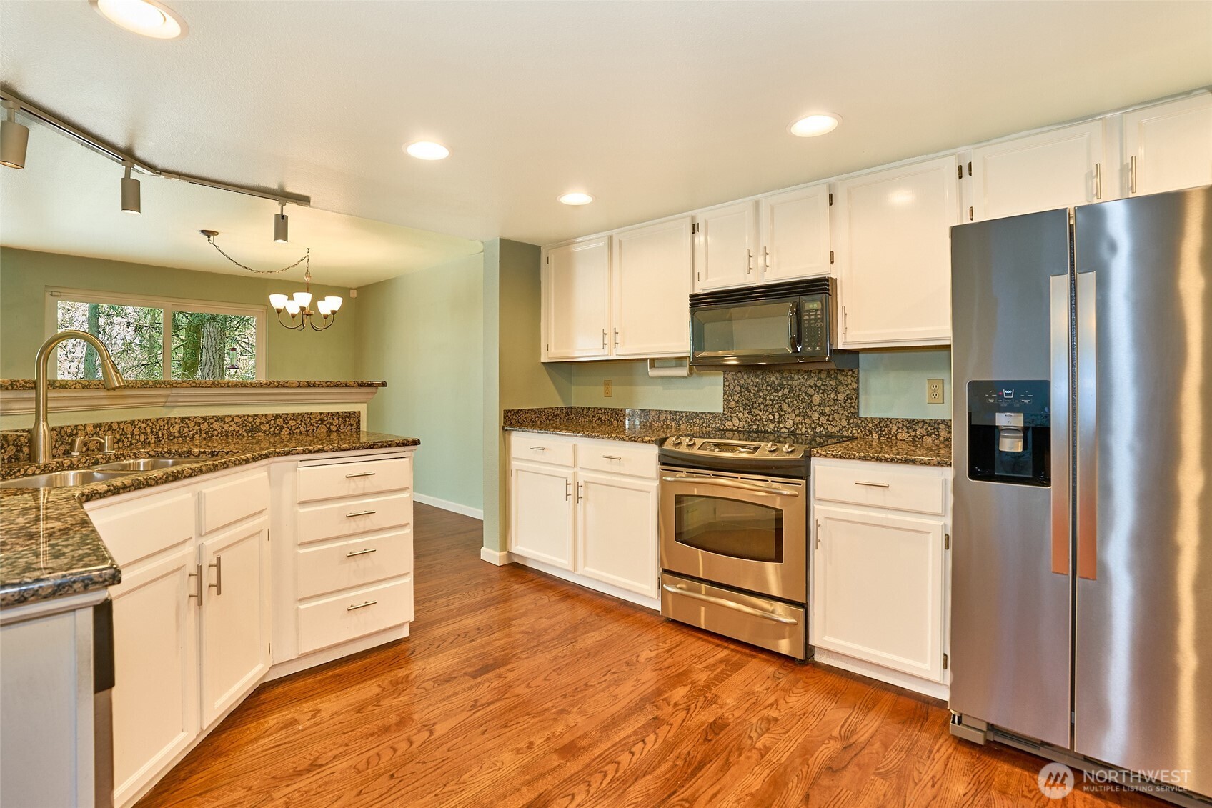This view shows more cabinets and counter space.