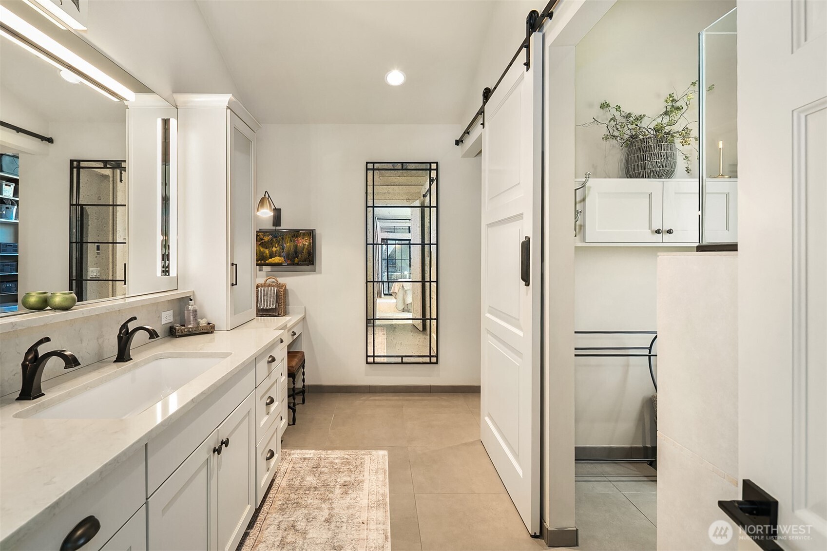 Spa-like features in the primary bath with heated floors!