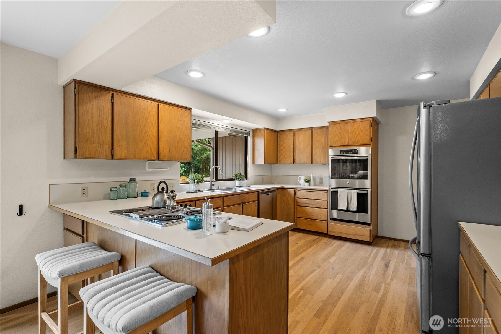 This light and bright kitchen will make doing dishes a pleasure!