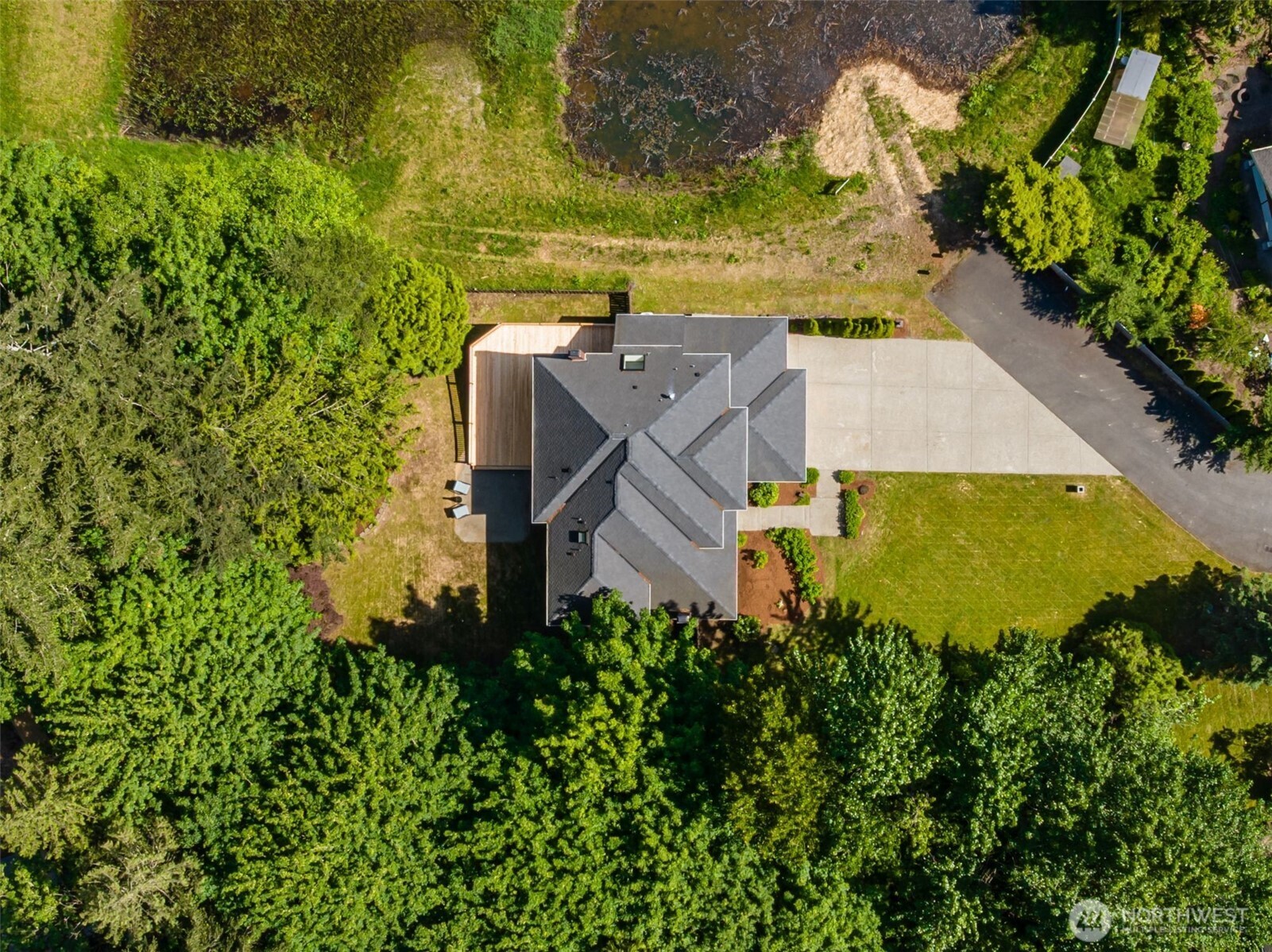 Just 3 homes on the quiet lane serving this home.  Secluded yet part of a beautiful upscale neighborhood.