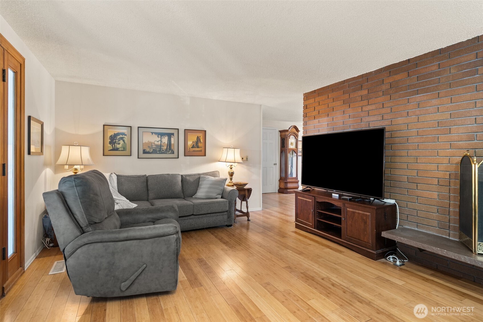 Family room off the kitchen with patio access
