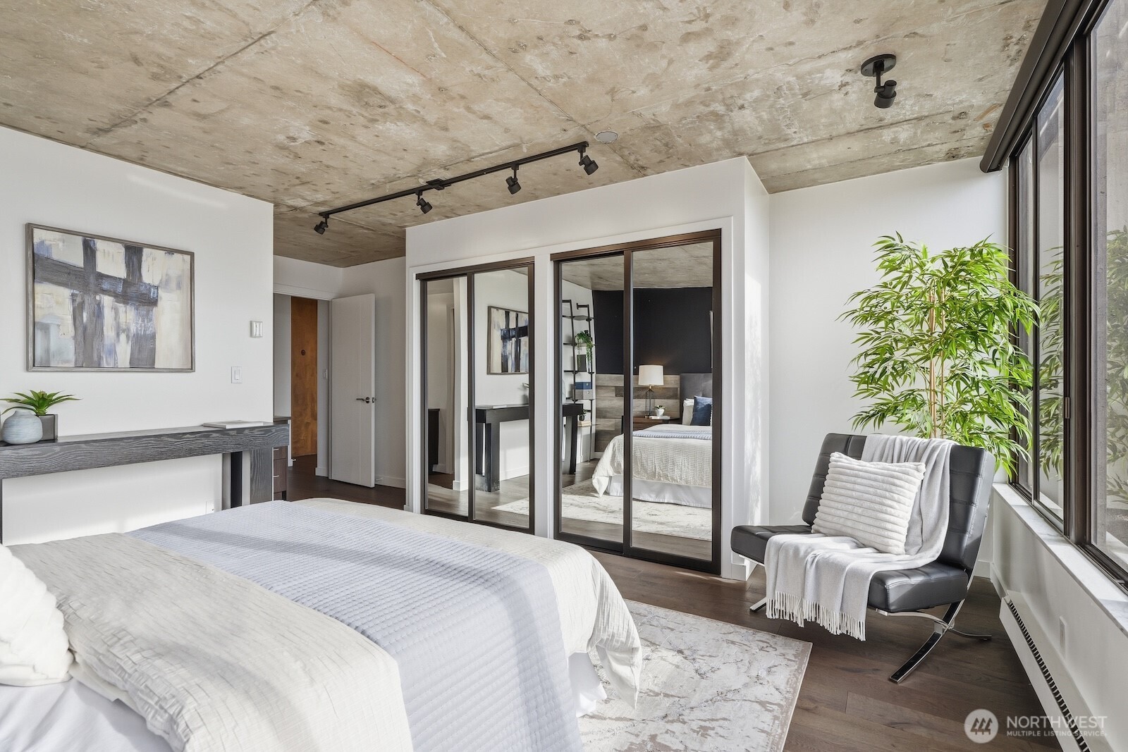 Plenty of space for a king-sized bed in here! Large closets throughout the unit (plus an extra storage unit in the basement) ensure everything has its place.