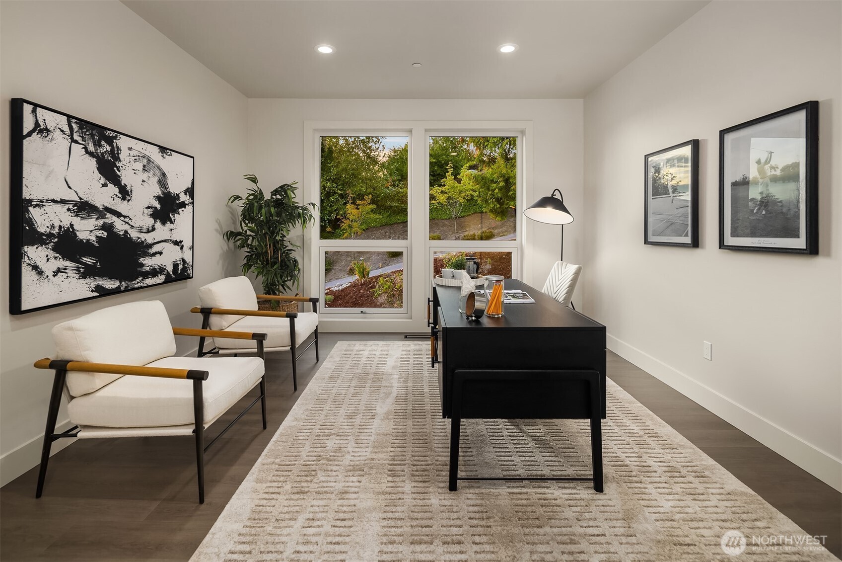 Sunlit upper-level office with garden views - perfect for inspired work or quiet study (or use as an optional bonus room, play room or TV room)