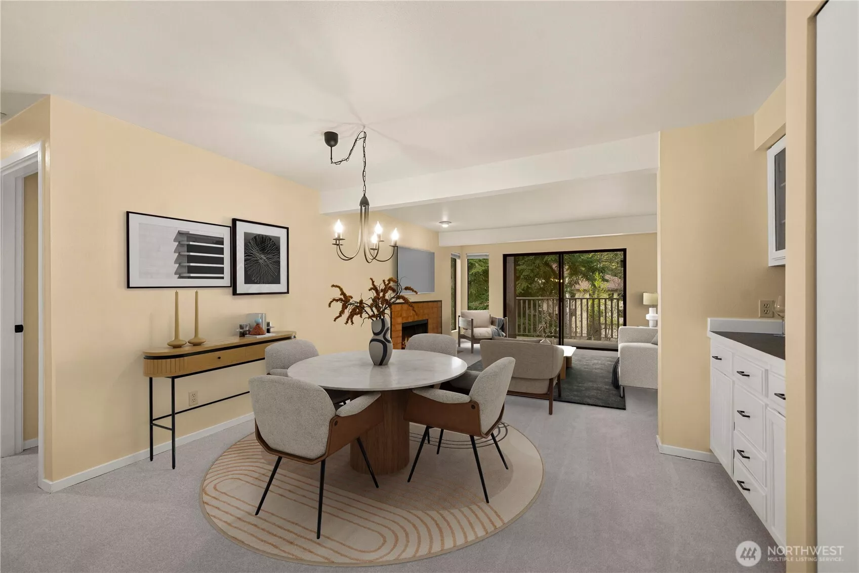 Living Room and Dining Room. Virtually Staged.