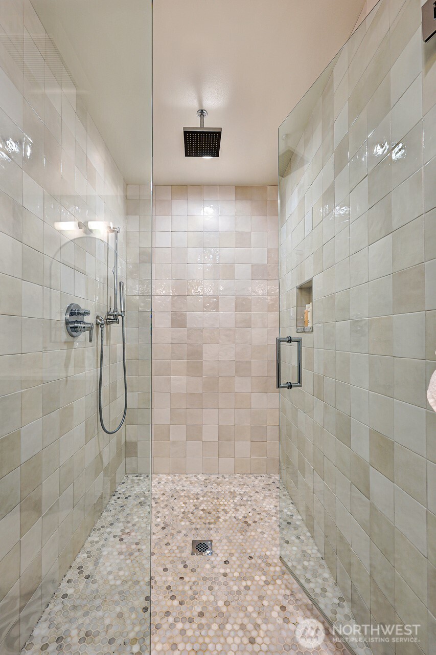 Spacious walk-in shower