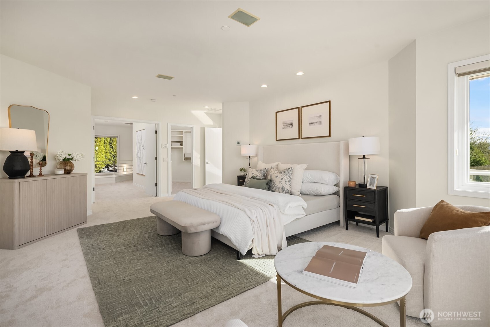 This grand-scale suite offers the ultimate in privacy with a dedicated en-suite bath and vast walk-in closet space.