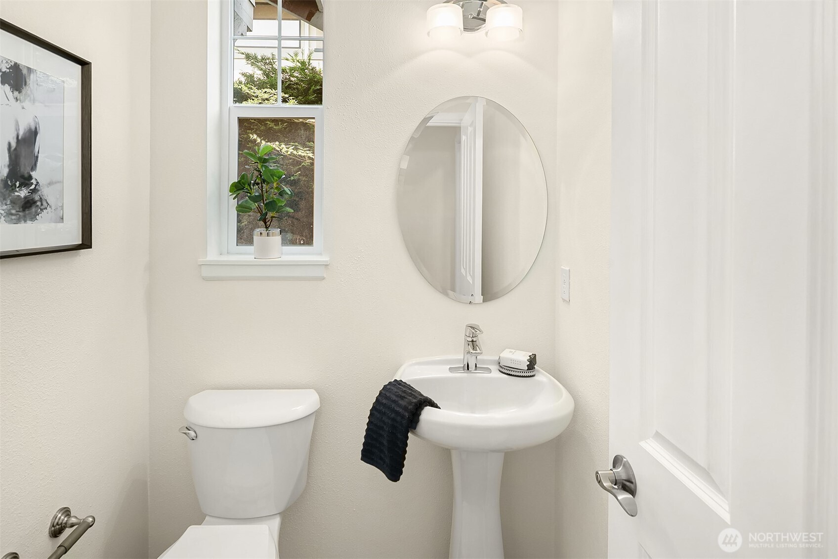 Powder room on main floor for guests and yourself.