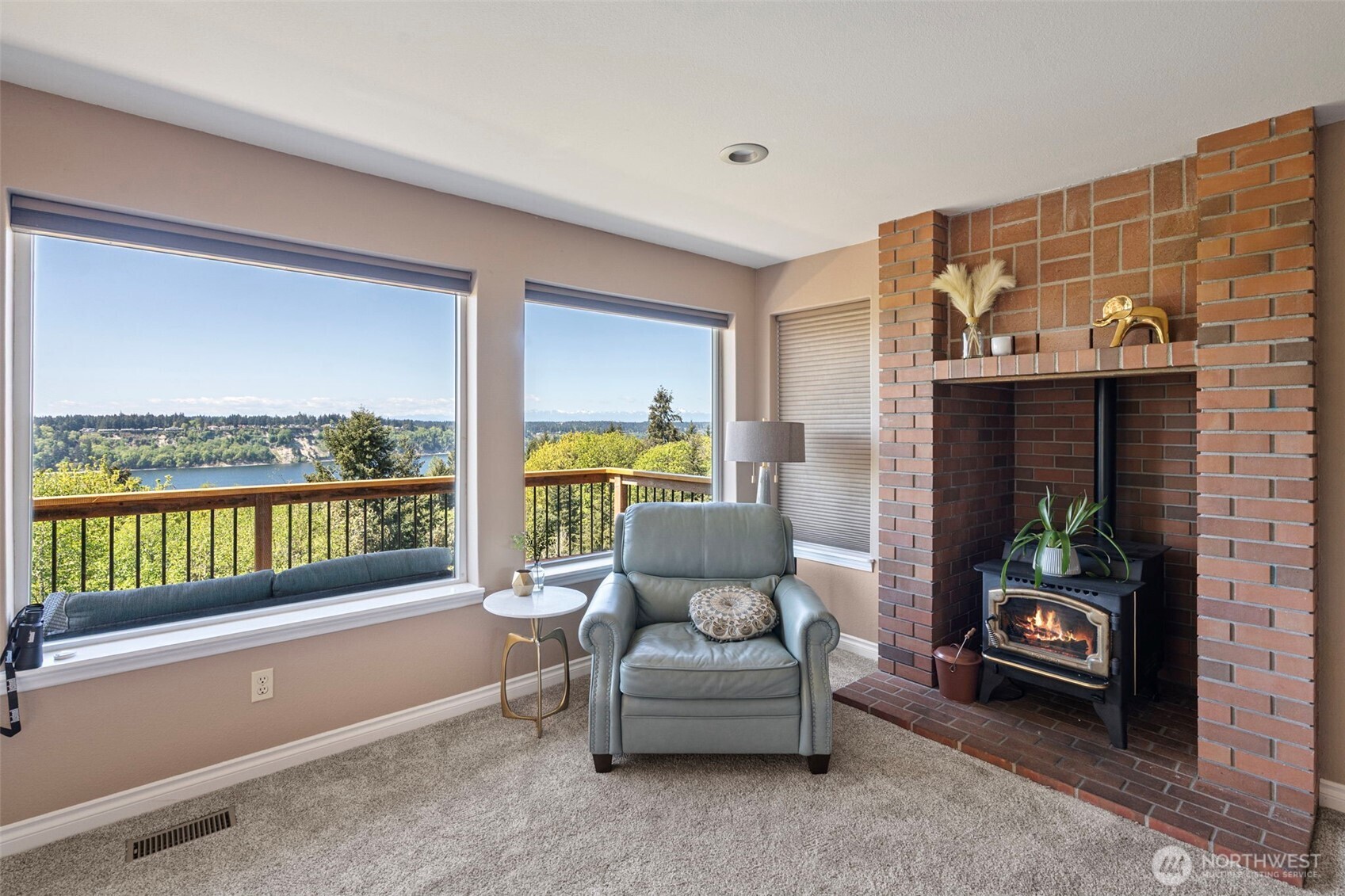 Great Room  with huge picture windows to enjoy the view