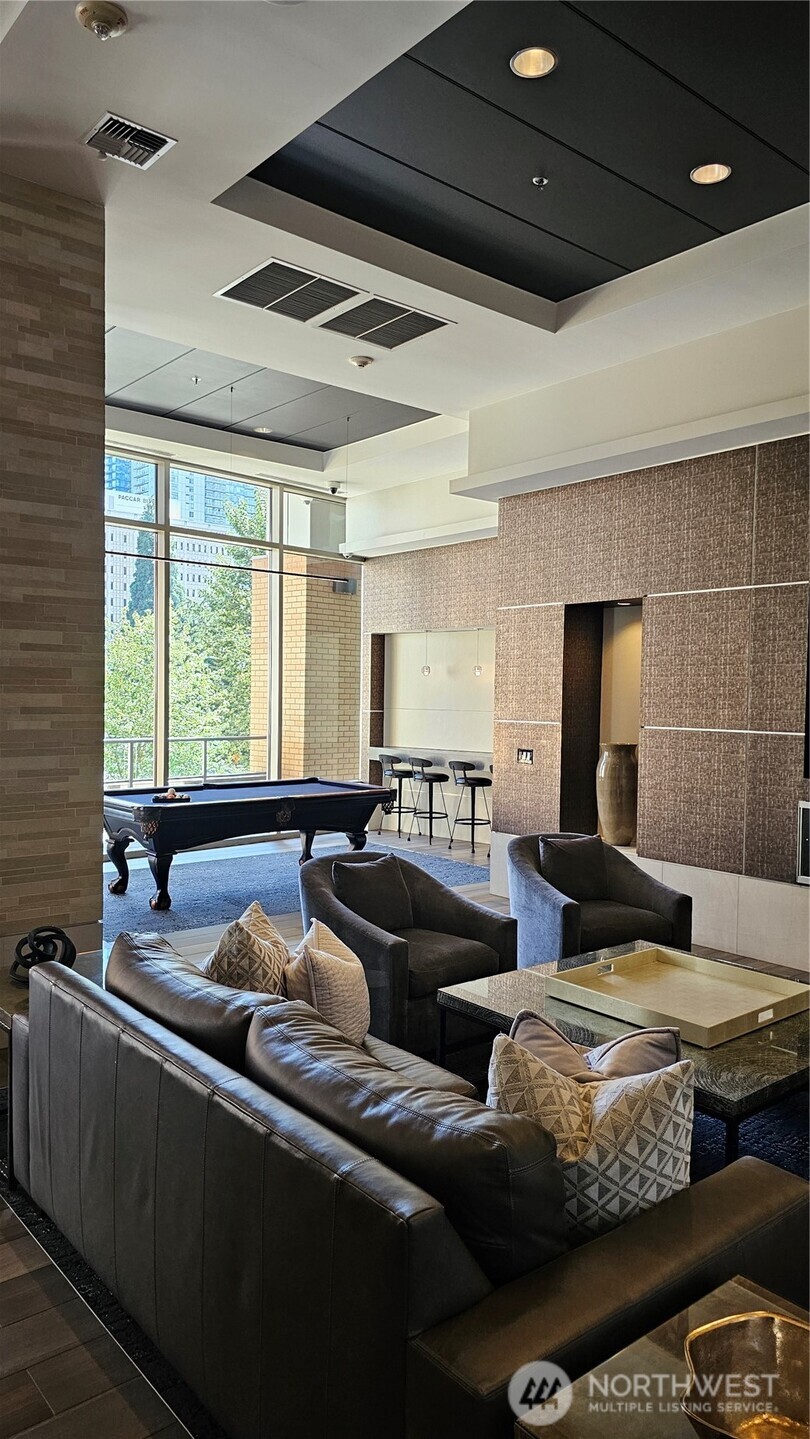 Resident lounge with comfortable seating and stylish finishes.