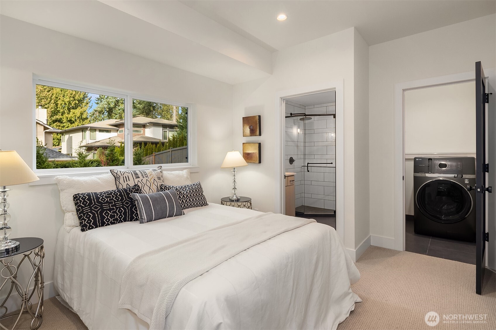 Bedroom 1 with ensuite 3/4 bath and full size 2 in 1 laundry!