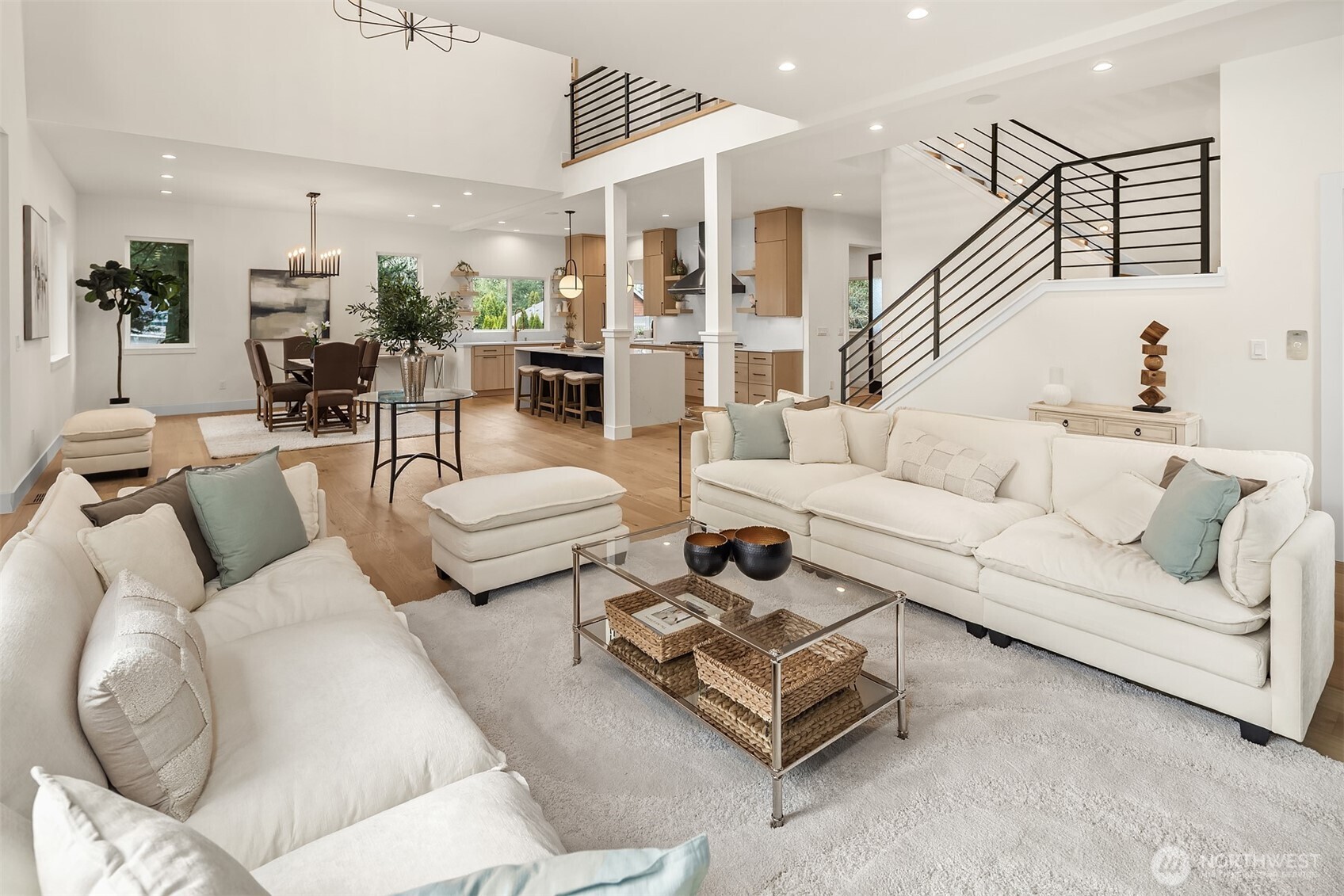 Desirable great room seamlessly incorporates the family room, dining and chef's kitchen