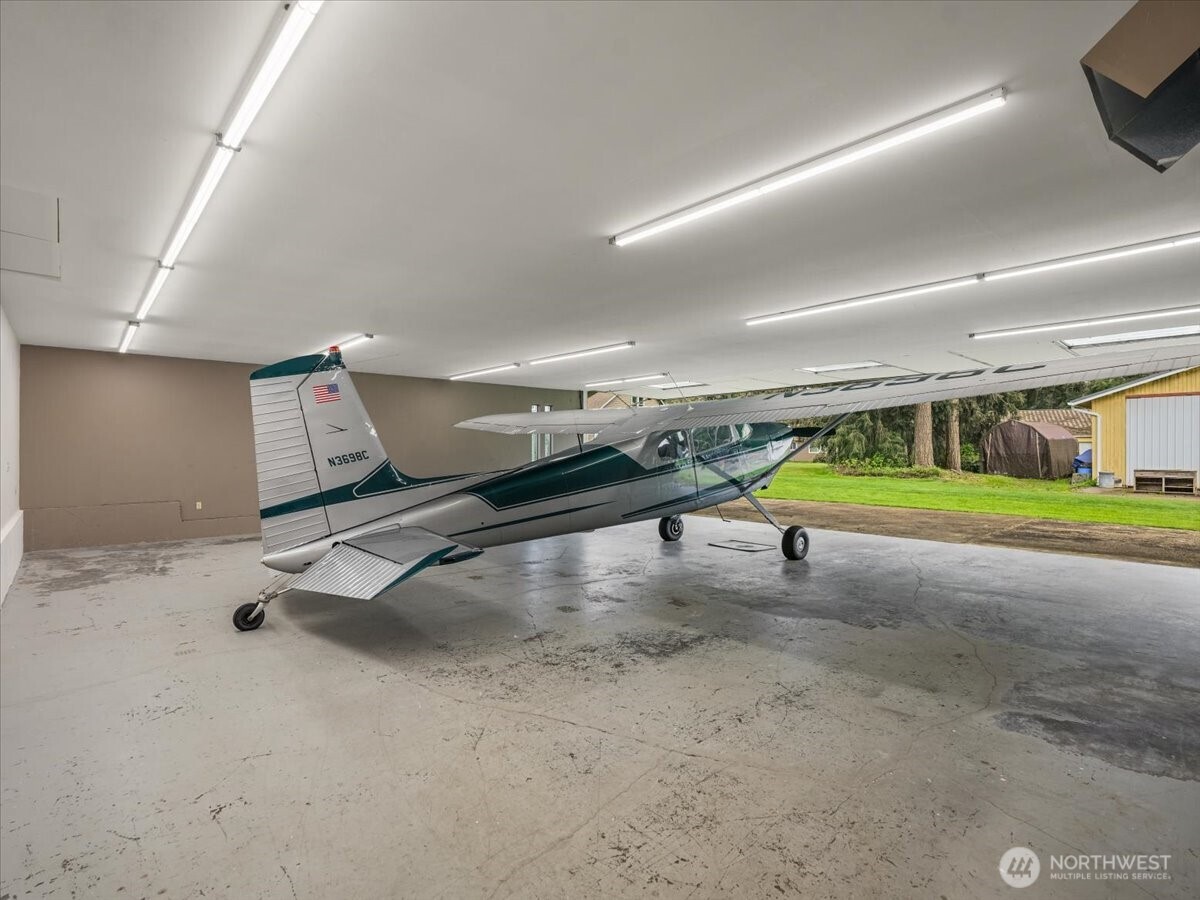 The hangar has space for more than an airplane.