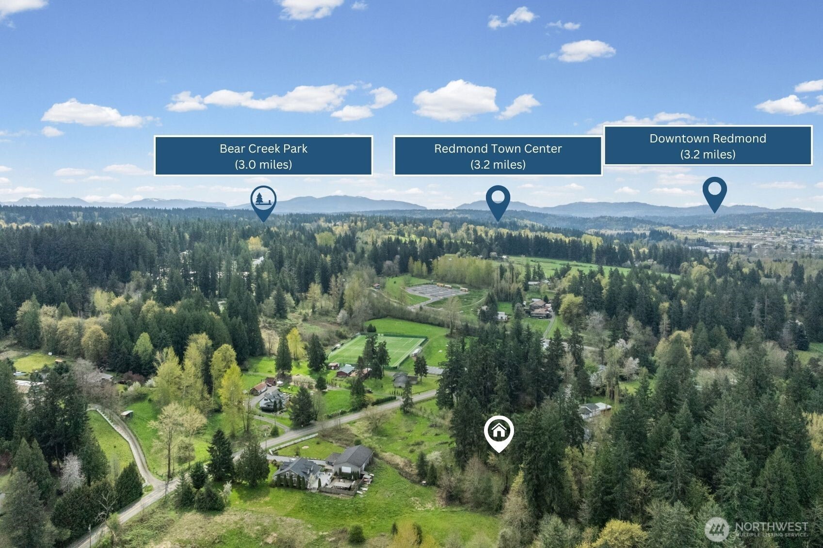 Surrounded by nature yet close to it all—near Bear Creek Park, Redmond Town Center, and Downtown Redmond for shopping, dining, and entertainment.