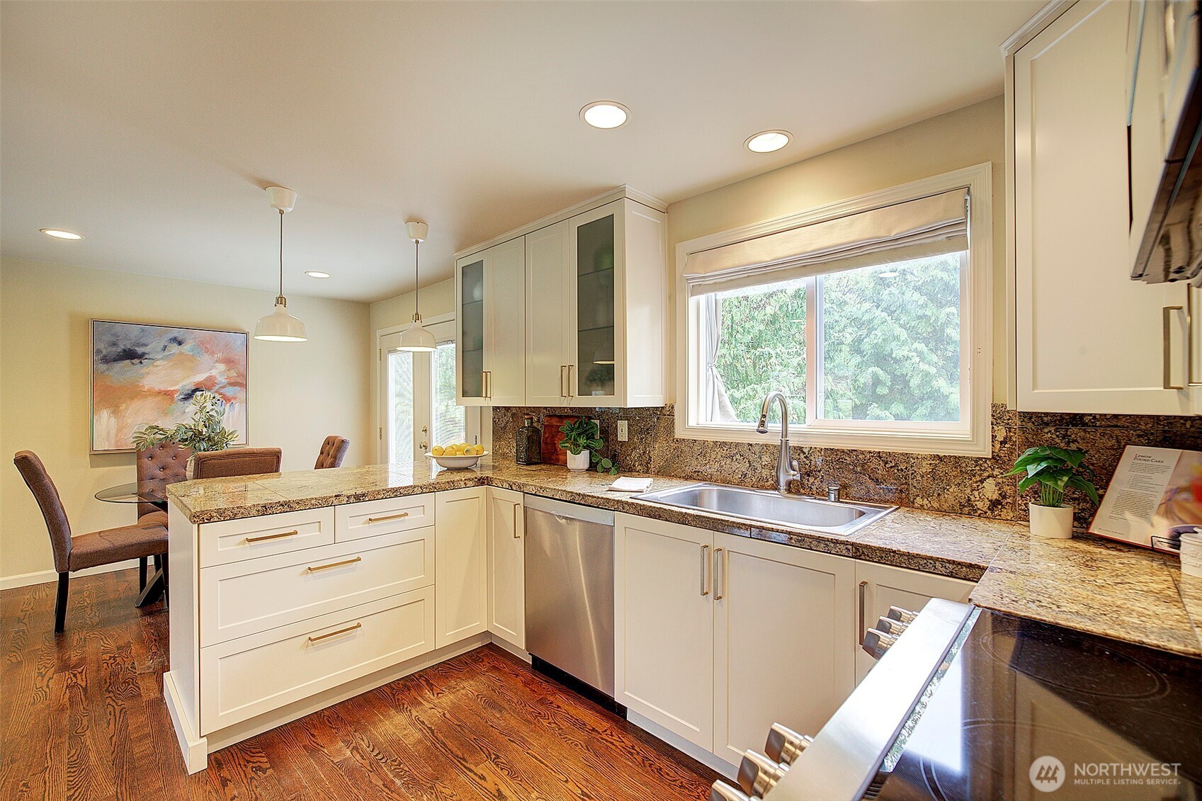 Gourmet kitchen with stainless appliances