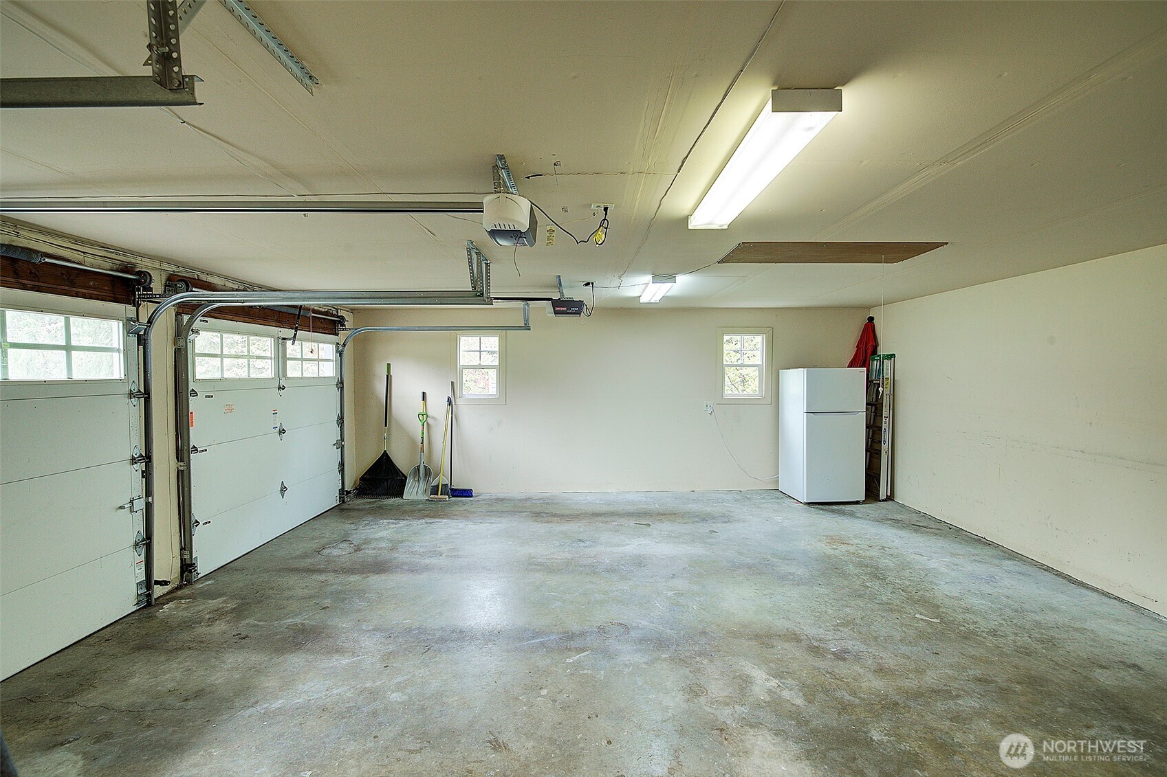 Roomy two-car garage