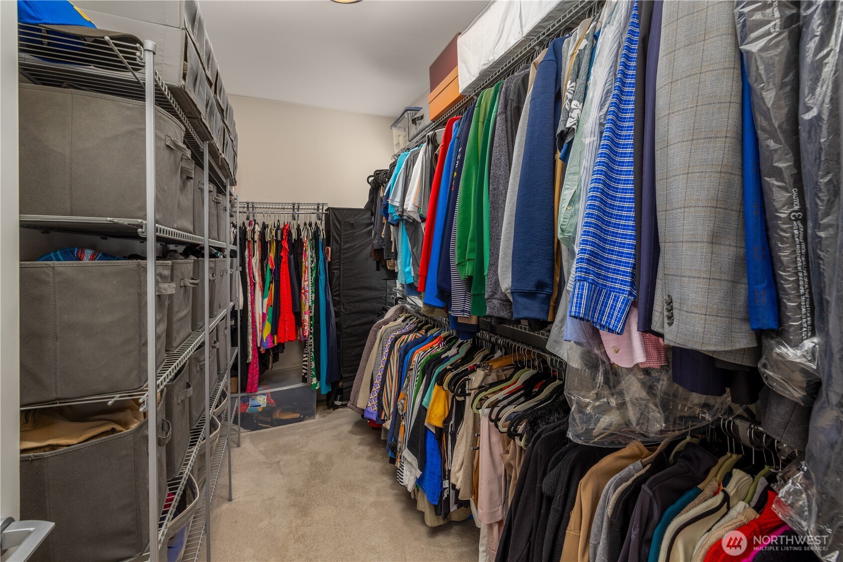 Primary bedroom with walk in closet
