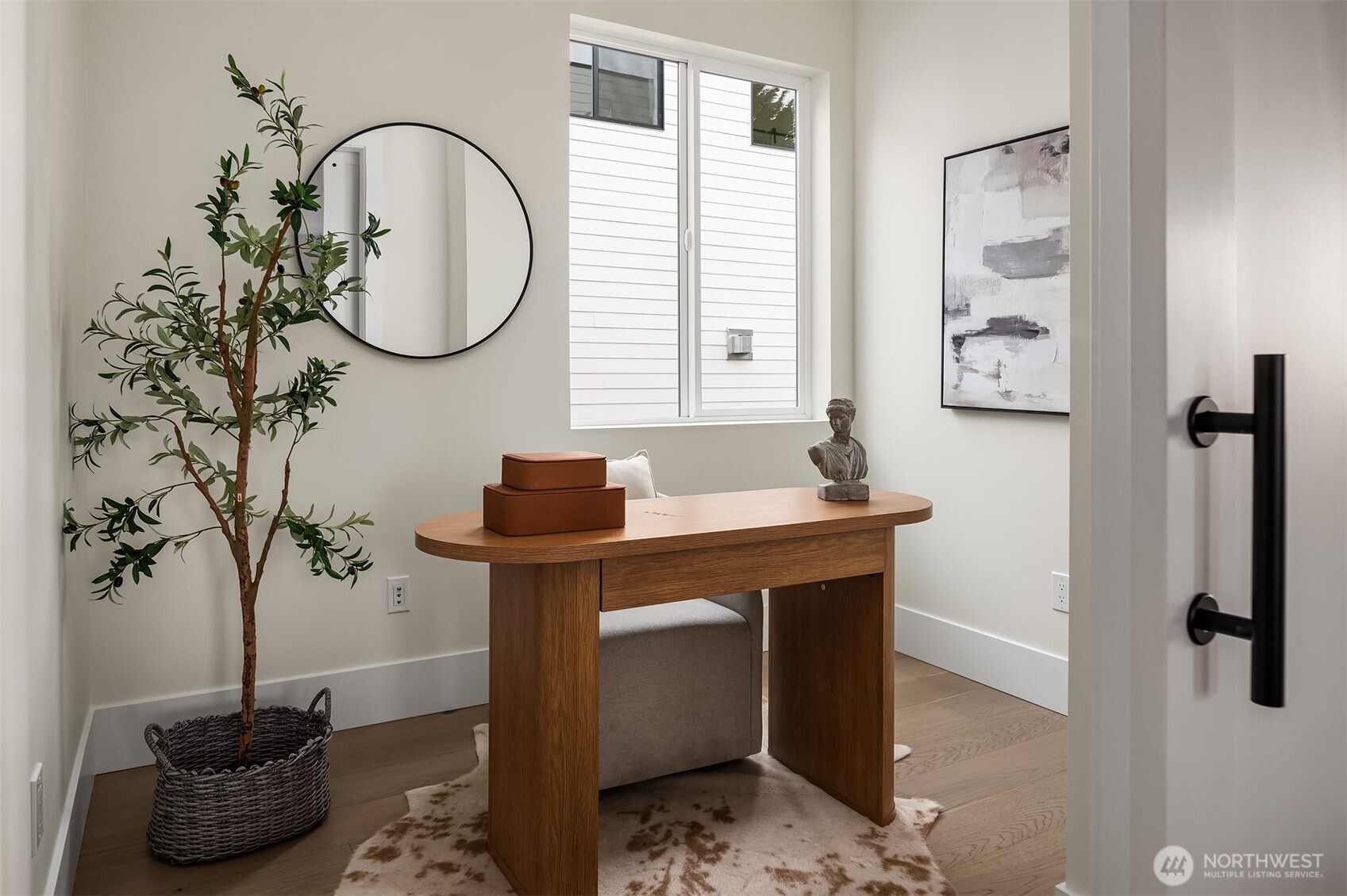 Office off kitchen on main level.