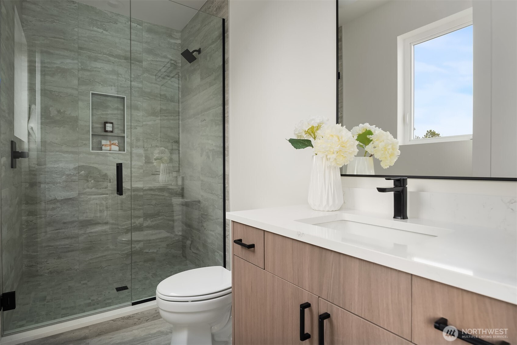 Additional bathroom on second level.