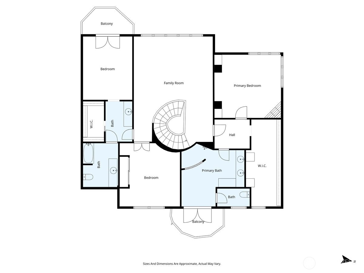 Upper level floor plan