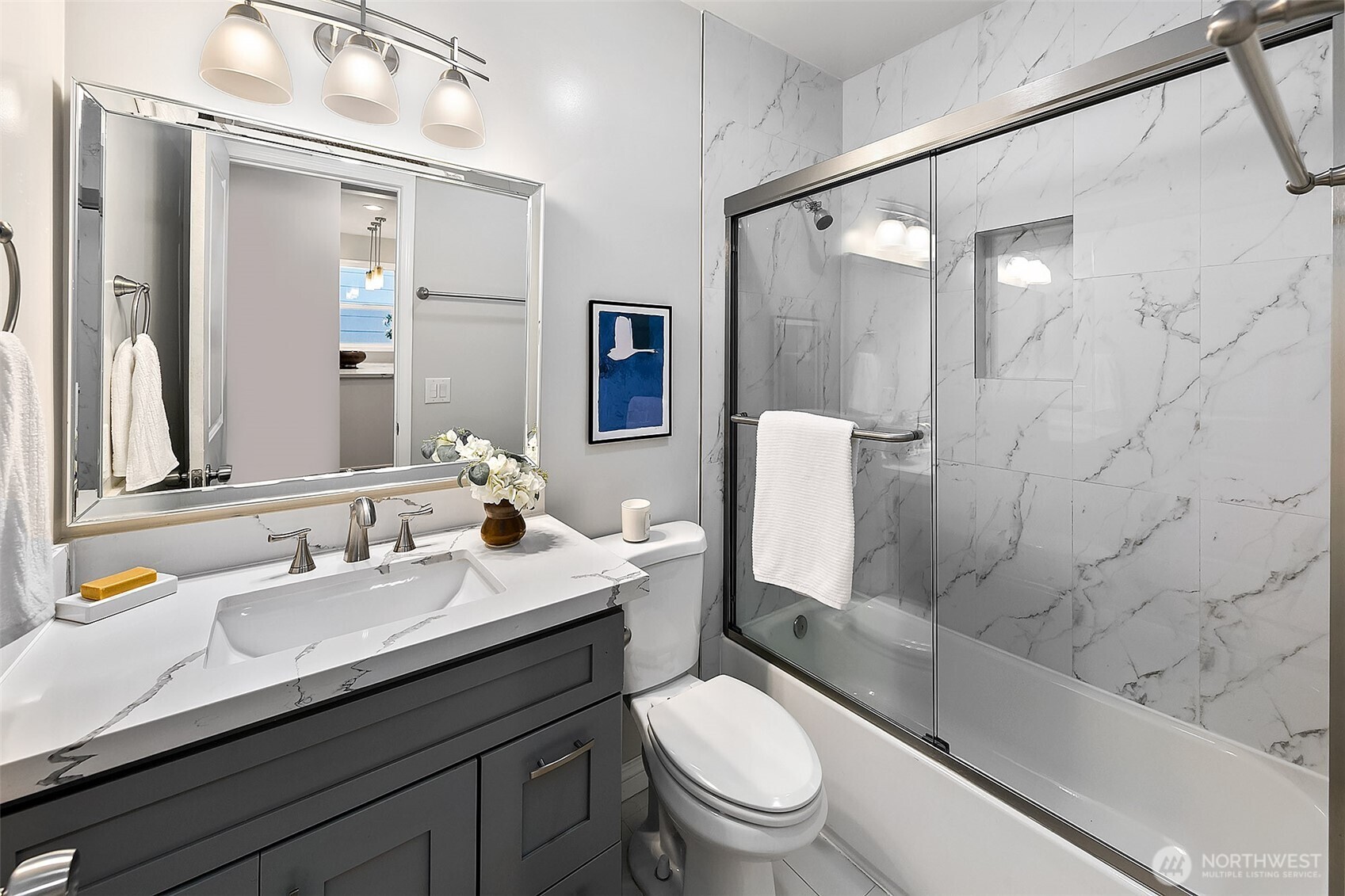 The main floor shared full bathroom.