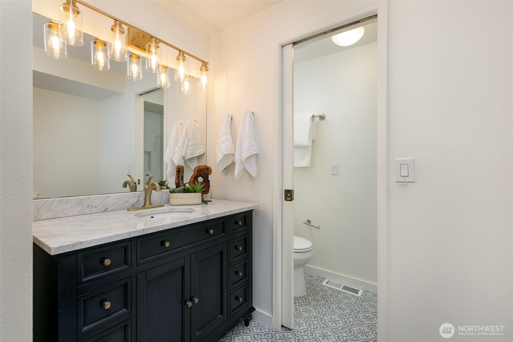 Remodeled primary bathroom.