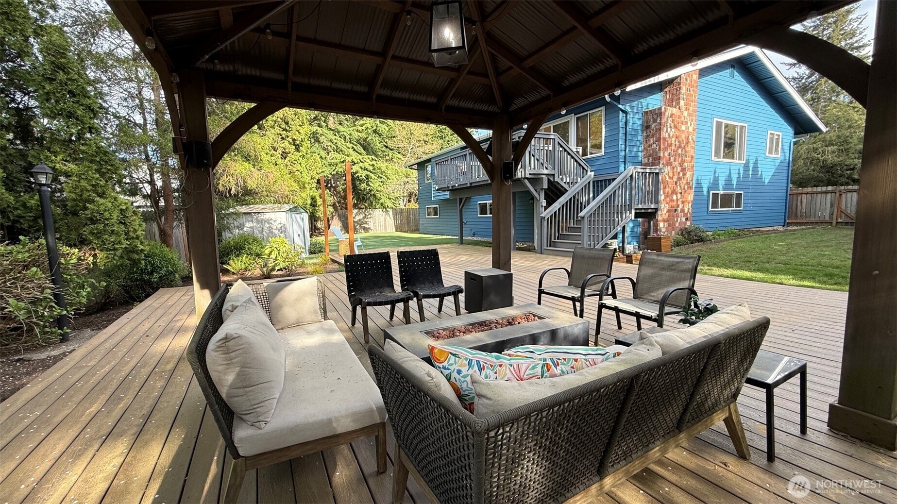 Back yard gazebo with sound and electricity.