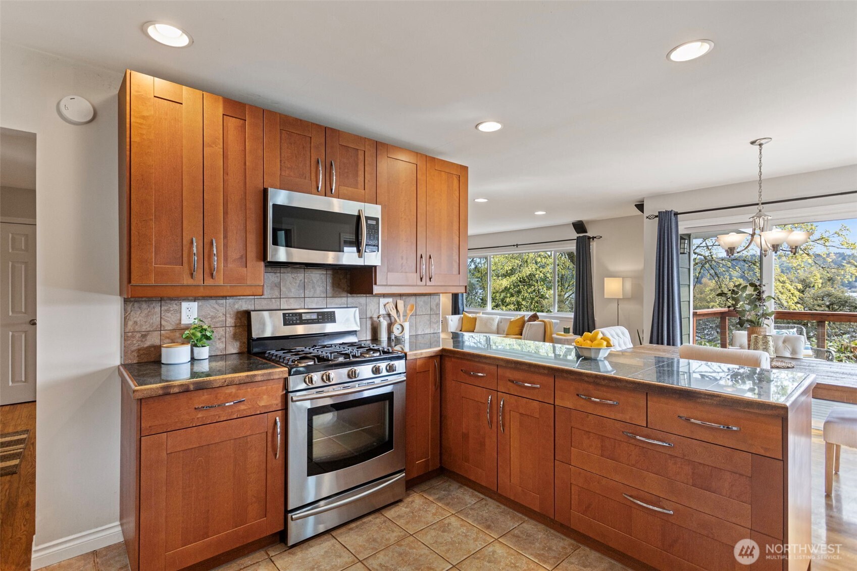 The open concept provides for easy living and entertaining with water views from everywhere!