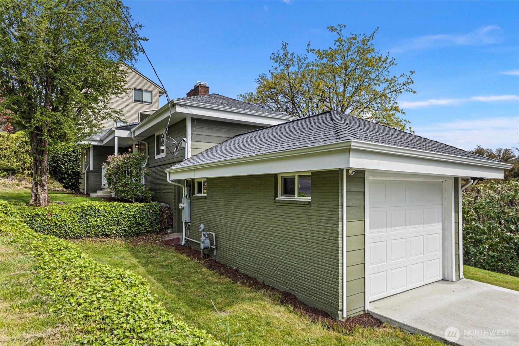 Single car attached garage with re-poured slab and driveway. Plenty of off-street parking.