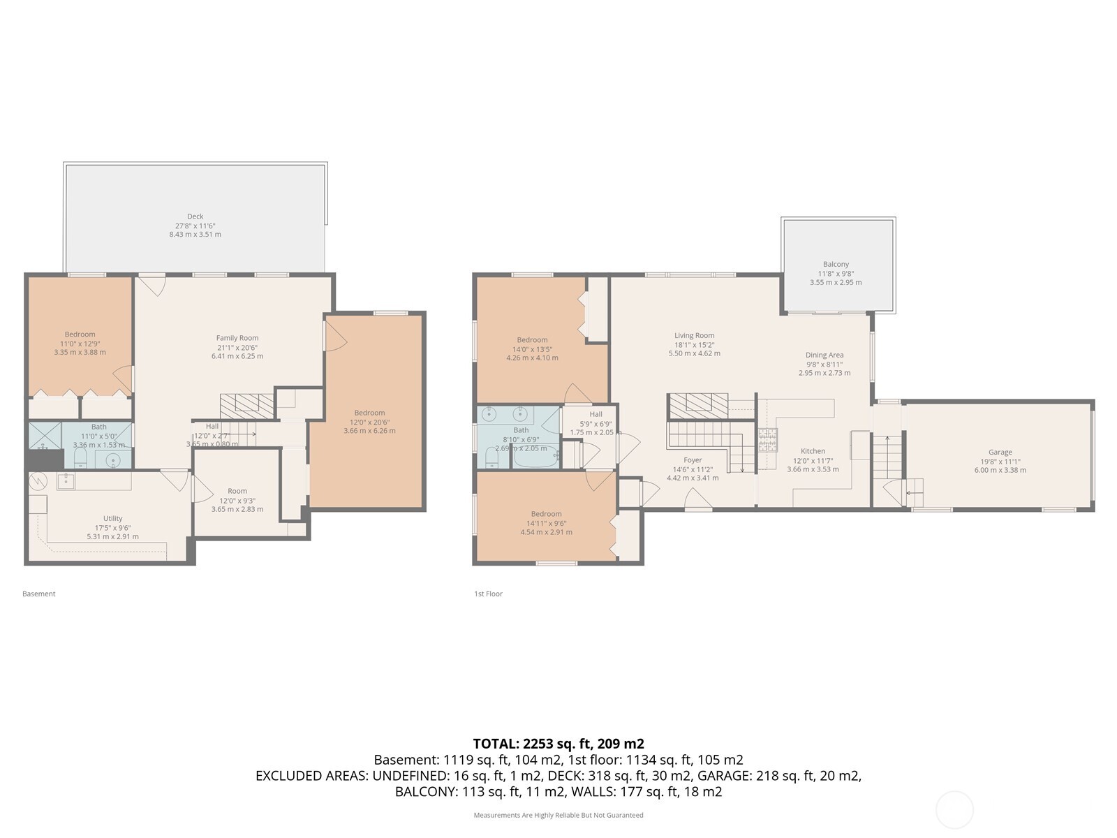 Floor plans  for both floors.