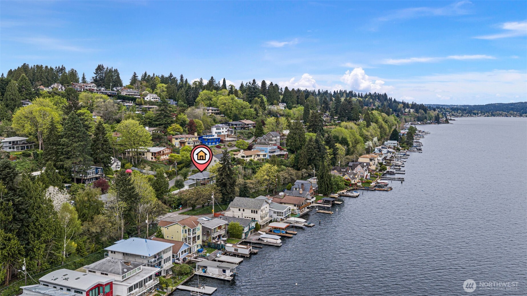 The quiet neighborhoods of Matthews Beach and Cedar Park to the north, situated perfectly to enjoy the views with Mt. Baker in the north and Mt. Rainier in the south.