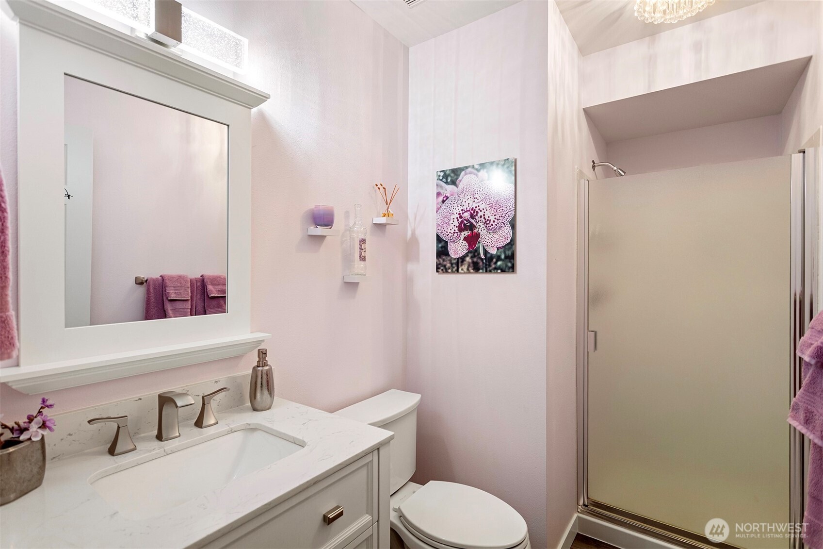 Main floor 3/4 bath with shower.