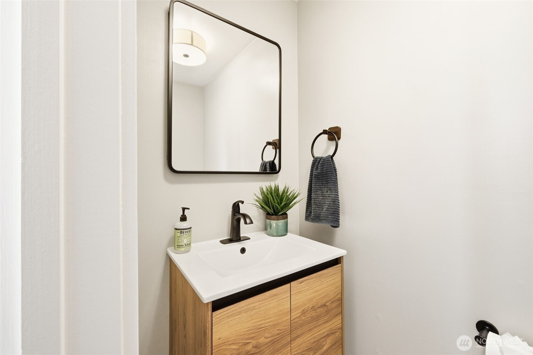 Half bath off roof deck