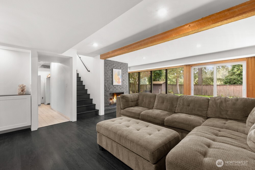 The basement shifts the energy, creating a second living space.