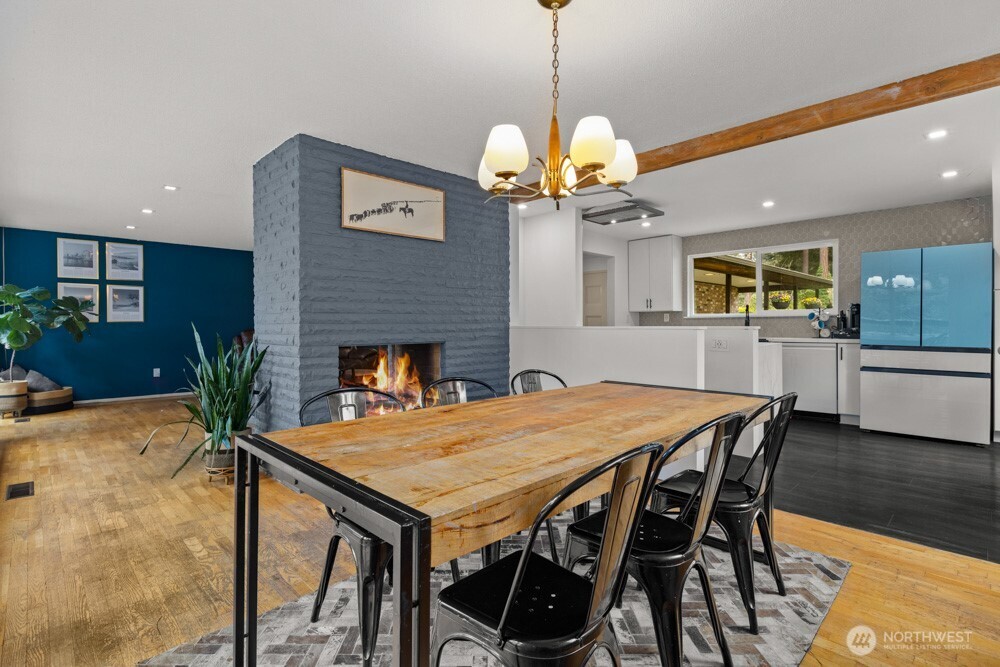 Open floor plan provides a seamless connections.