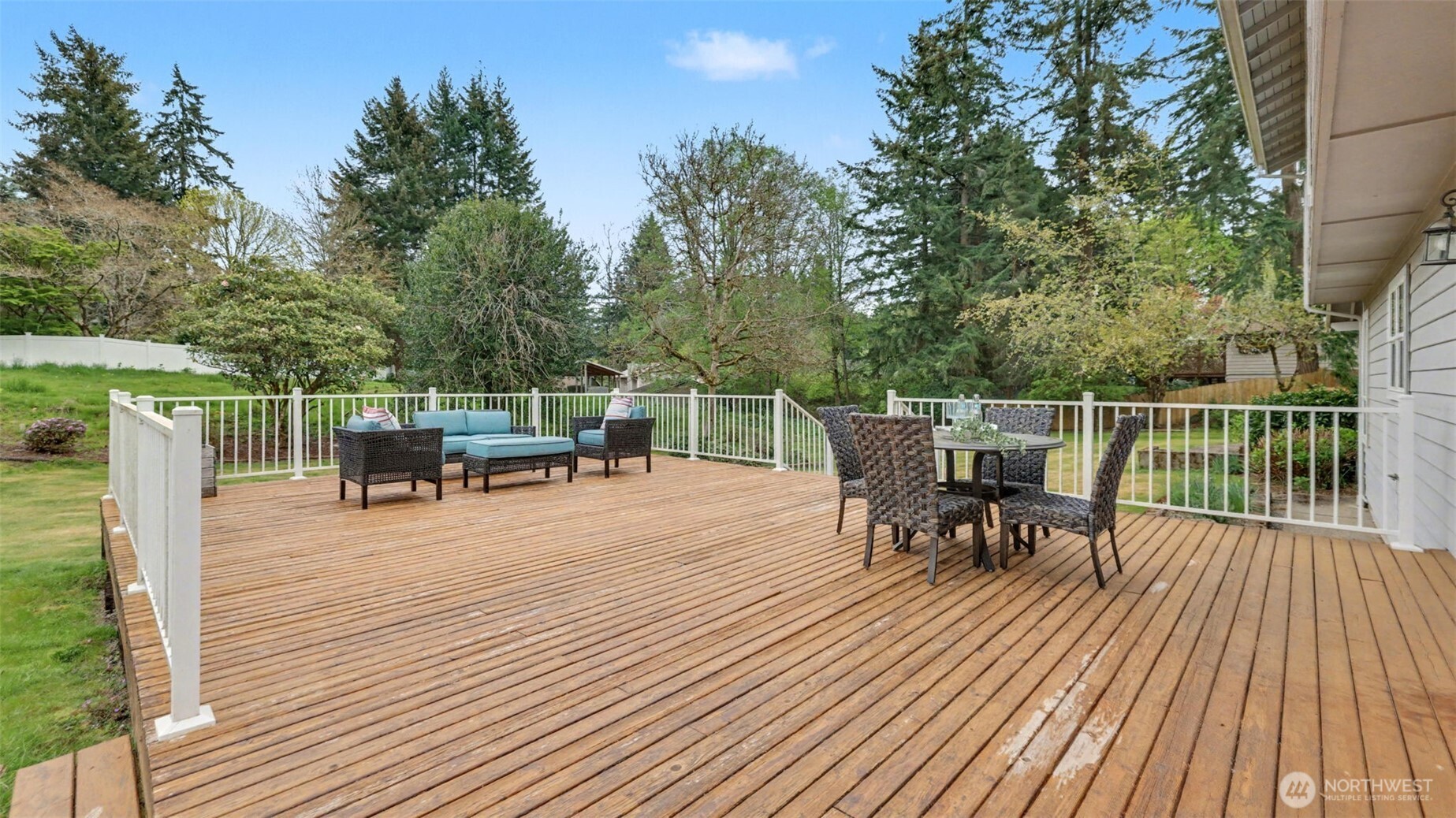 New 20' x 29' deck is ready for relaxing days or large gatherings.