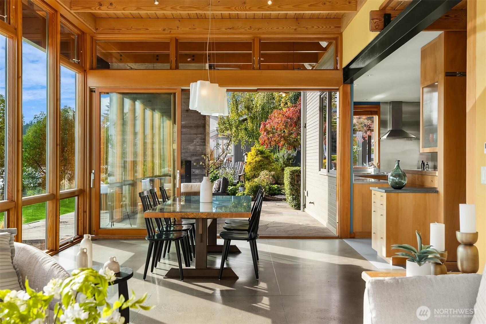 Interiors glow with sun-washed warmth.