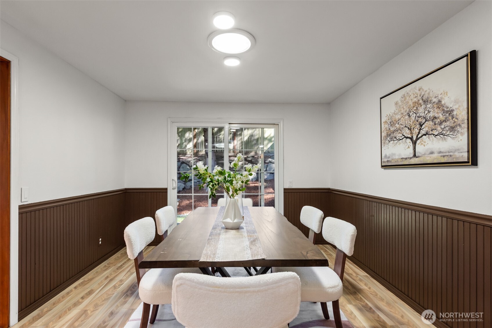 French door leads to back yard