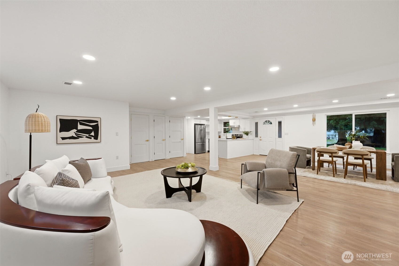 Huge open space downstairs featuring 2nd kitchen, dining area, and 2nd living room